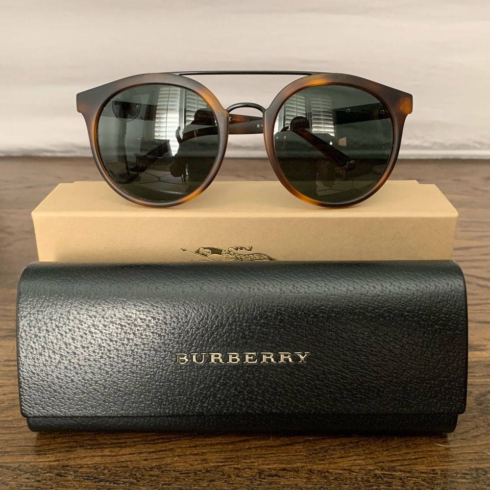 Burberry Tortoise Shell Round Sunglasses